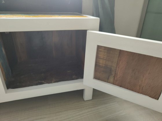 Image 1 of Televisiekast/dressoir met hout van oude Indonesische vissersbootjes