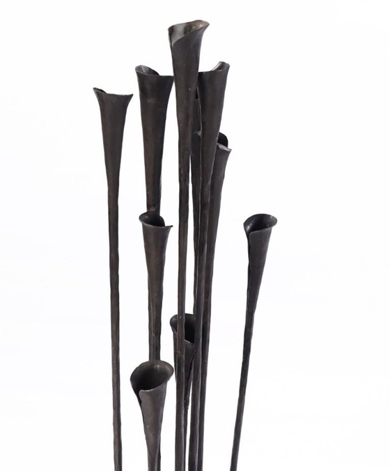 Image 1 of Geschmiedeter Metallbodenschmuck / Kandelaber . 1980's