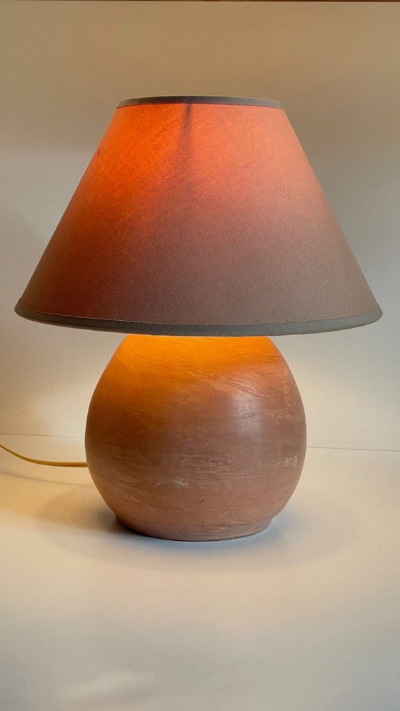 Vintage handgemaakte terracotta lamp – Tafellampen, Textile (photo 13 of 21)