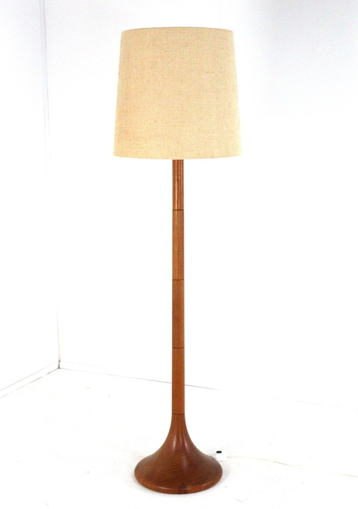 Dyrlund floor lamp solid teak wood vintage