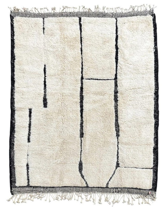 Image 1 of Beni ourain rug, Authentic Moroccan rug, Berber carpet, Genuine Wool rug 3X2m, Handmade rug, Beni ourain style, Area rug, 