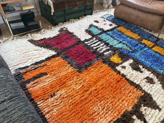 Image 1 of Tappeto vintage astratto in lana – 354 × 268 cm – pezzo unico fatto a mano a pelo lungo