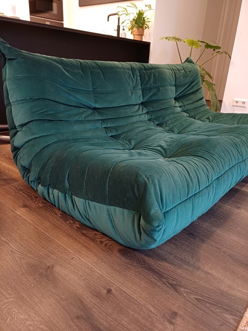 Sofá Ligne Roset de 3 plazas verde oscuro