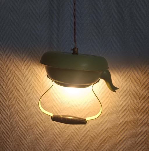 Vintage teapot pendant light