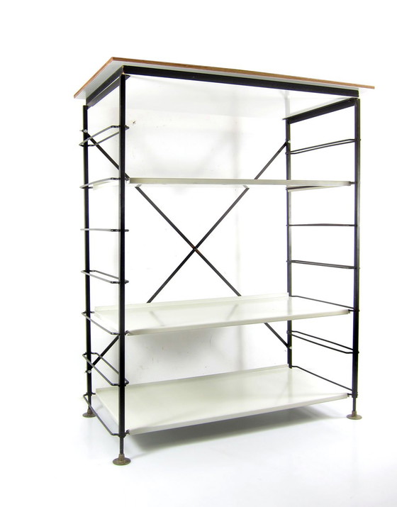 Image 1 of Minimalistisch klassiek vintage design vrijstaand tafelblad met verstelbare planken