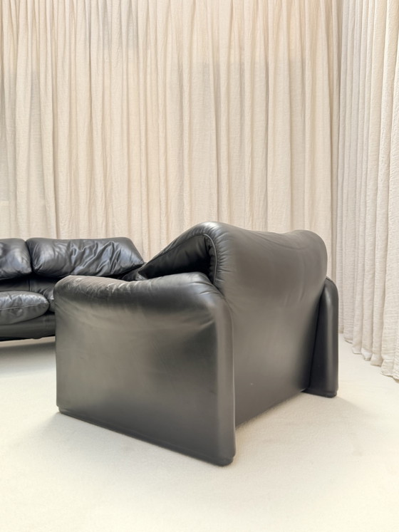 Set divano Maralunga primi anni '70, Vico Magistretti, Cassina, Italia – Zona salotto, Pelle (photo 4 of 13)