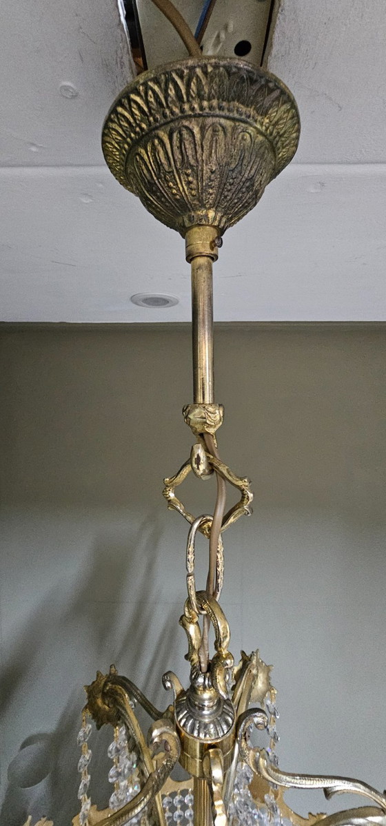 Image 1 of Kroonluchter met geslepen kristallen