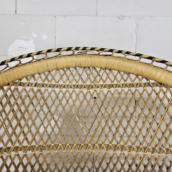 Image 1 of Vintage Rotan Peacock chair Emmanuelle / Pauwen stoel (H150cm) 