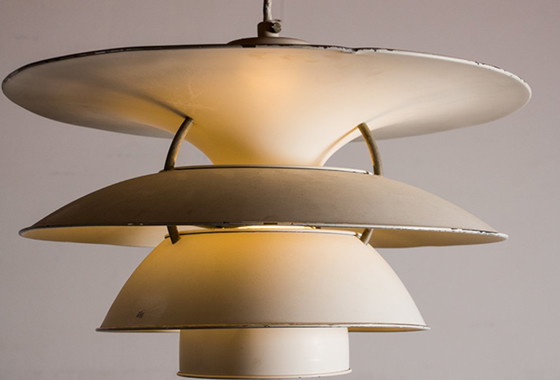 Image 1 of Danish suspension lamp in brushed metal, Model PH 6 ½ -6V Called "Charlottenborg" by Poul Henningsen for Louis Poulsen