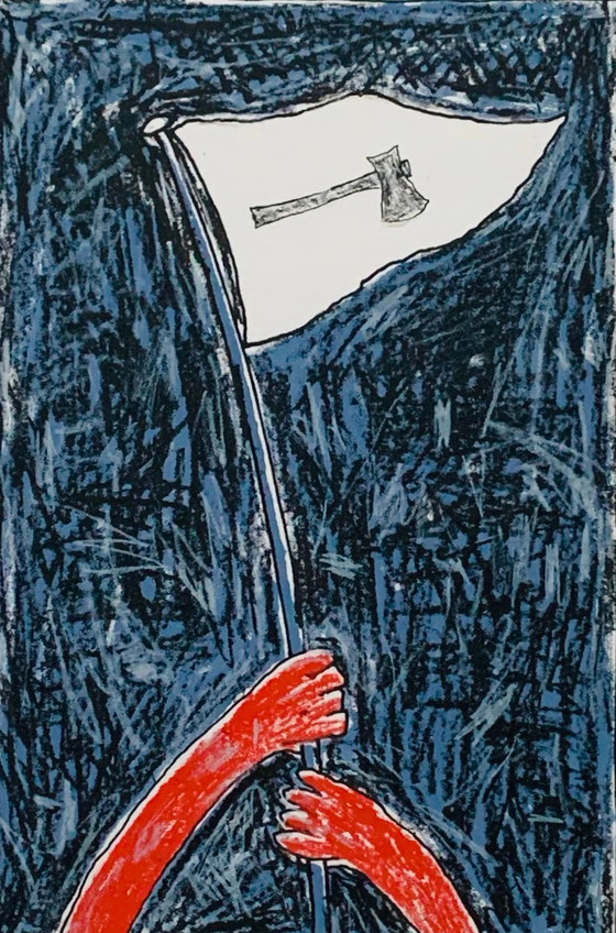 Image 1 of Lithografie Petra Dolleman - Vlag Voor De Bijl