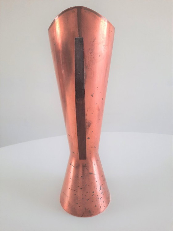 Image 1 of Set of three vintage copper Dahlmann vases