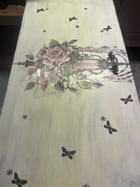 Vecchia Cassa Contadina XXL, Bianco Antico, Vintage Shabby Chic, Pezzo Unico, Armadi contenitori, Legno (foto 8 di 11)