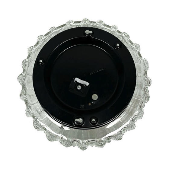 Image 1 of Lámpara de techo de cristal, aplique de pared RZB 32310 con motivo floral / Cristal de hielo, Alemania, década de 1970.