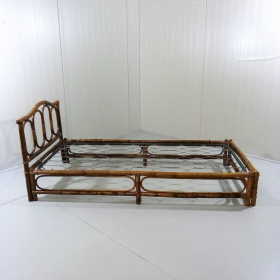 Image 1 of Divano letto in rattan, anni '70