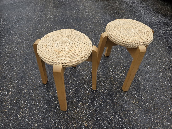 Skandinavische Kiefer Rush Hocker – Wood, Other (photo 4 of 7)