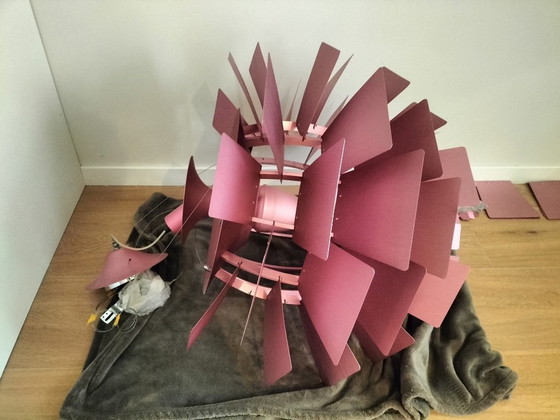 Vintage Artichoke-style pendant lamp pink | 95 cm | 1980s – Aluminium (photo 4 of 6)