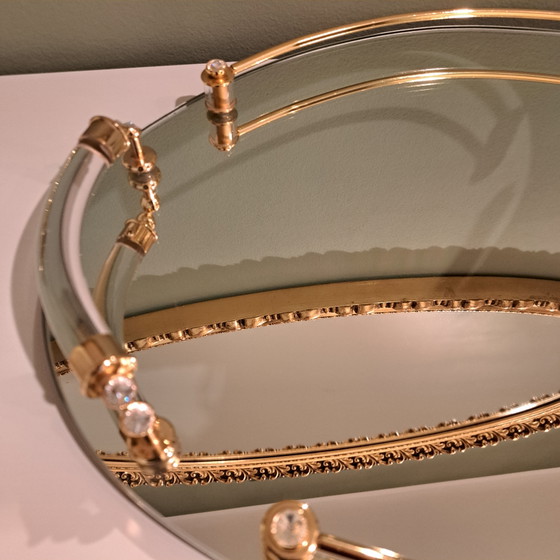 Dimart Milano Vassoio Specchio Dorato 24K – Hollywood Regency – Italia Anni '80 – Accessori da tavola (photo 10 of 13)