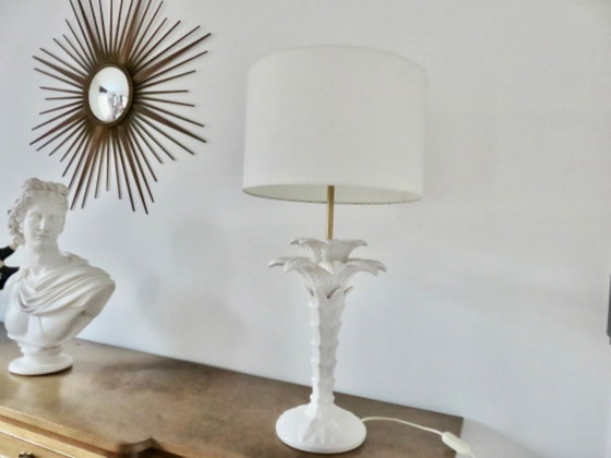 Image 1 of Rare Large "Palm Tree" Lamp, Italy, White Ceramic, 1960