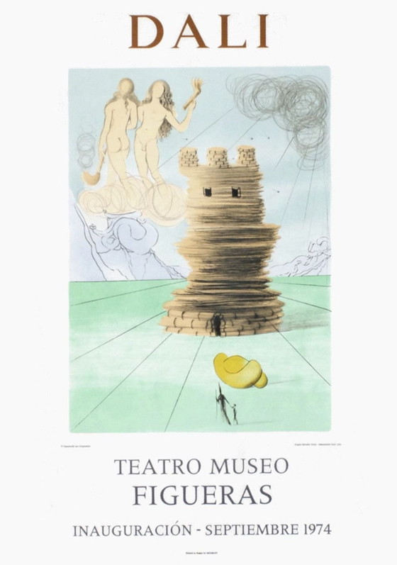 Image 1 of Salvador DALI Expo 74 - Teatro Museo Figueras Inauguración 5 affiche originale 197