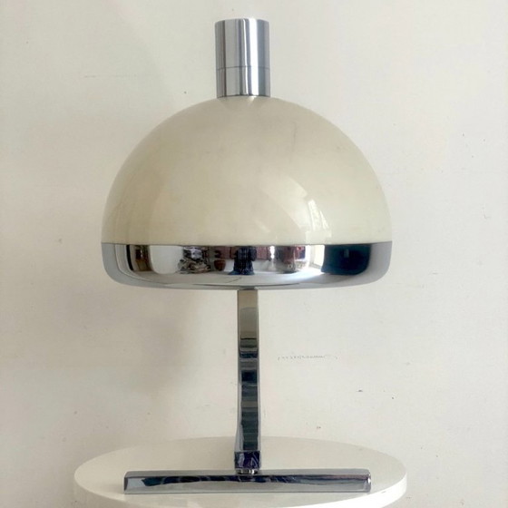 Tischlampe aus Chrom und Plexiglas, Design Franco Albini, Italien 1970er Jahre – Tischlampen, Aluminium (photo 4 of 12)