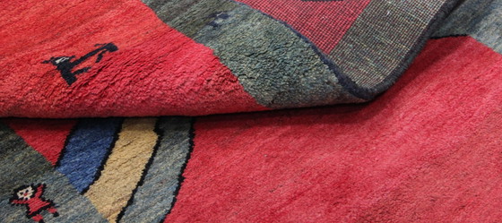 Image 1 of Alfombra oriental persa original Gabbeh Ghashghai, 202 cm x 118 cm, antigua, natural