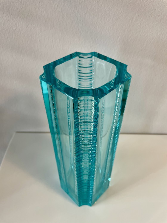 Image 1 of Seltene Beryl Kunstglas Vase von Milos Philip für Skrdlovice
