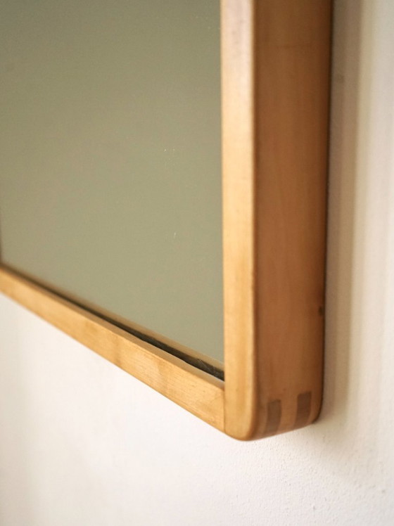 Image 1 of Rare Alvar Aalto birch Wall Mirror for Artek. 1950s