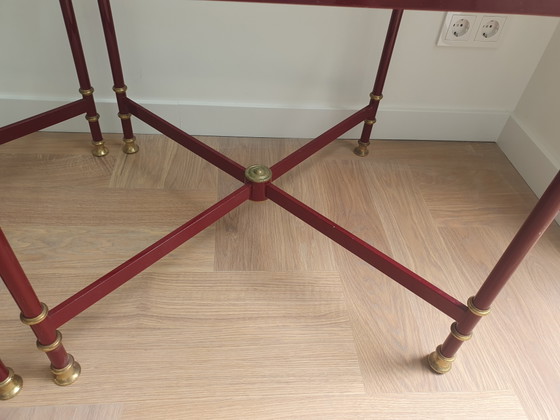 Image 1 of Paire de tables d'appoint vintage de style Hollywood Regency – Maison Jansen (années 1970)