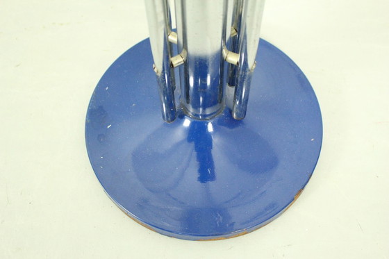 Image 1 of Vintage verchroomde consoletafel met glazen blad – modernistisch design uit de jaren 70