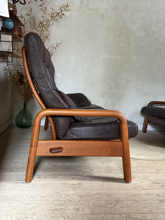 Divano scandinavo a 3 posti in teak e pelle – Divani 3 posti, Leather, Scandinavian (photo 2 of 10)