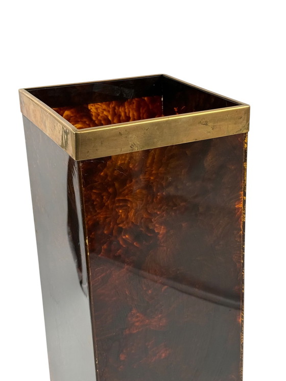 Image 1 of Mid-century brass and bakelite umbrella stand, France 1960s