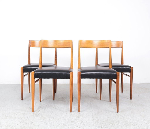 Lübke Wooden Dining Table Chairs, 1960S