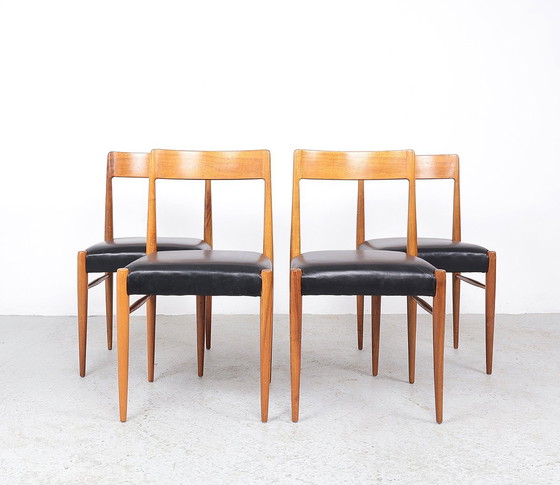 Image 1 of Lübke Wooden Dining Table Chairs, 1960S