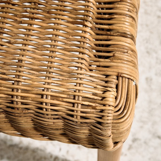 MK10876 Oak and Rattan Chair, Set of 4 – Side chairs, Wicker (photo 6 of 16)