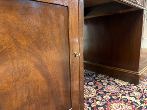 Grande Scrivania Partner Inglese Antica – Scrivanie, Leather, Wood (photo 16 of 22)
