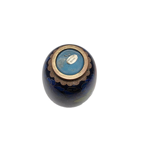 Image 1 of Cobalt Blue Cloisonné Vase