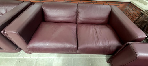 Poltrona Frau Set, 3 sofás dobles y 1 silla