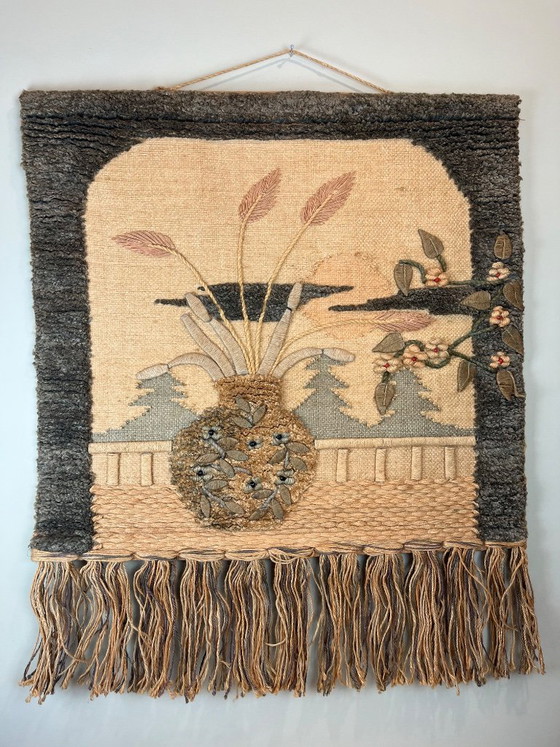 Vintage wandtapijt bohemien bloemencompositie – Wanddecoratie, Textile, Wool (photo 7 of 11)