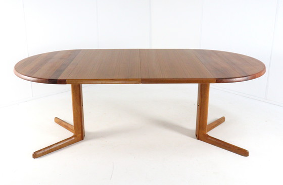 Image 1 of Table de salle à manger ronde extensible en teck massif danois 'Hurup' Vintage