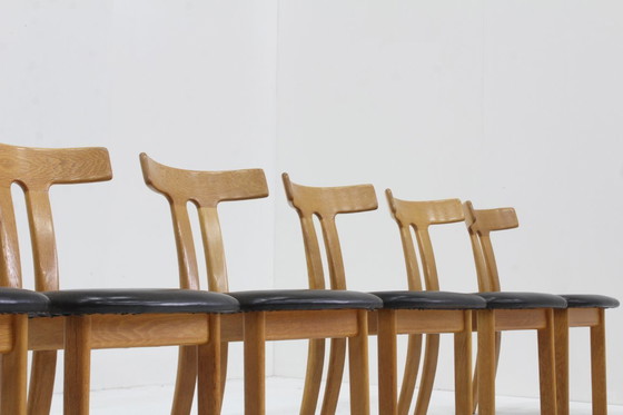 Image 1 of Ensemble de 6 chaises de salle à manger vintage en forme de T, style années 60