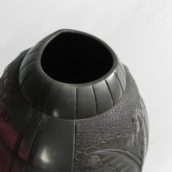 Image 1 of Pewter Art Nouveau vase, signed PETIZON, early 20th century