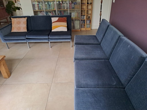 2X Modular Design Sofa 70’S Blue Velvet 