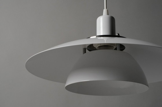 Eglo Multi-Shade Tiered Pendant Lamp, White Lacquered, Scandinavian Modern Lighting. – Metal (photo 6 of 10)