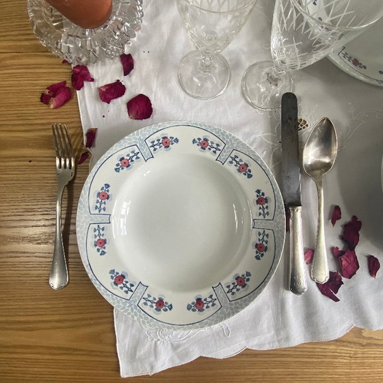 Image 1 of 6 piatti fondi Creil e Montereau, modello Toledo, terracotta antica