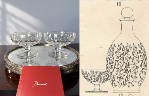 2 Glasses Champagne Coupes Golfe Juan Baccarat