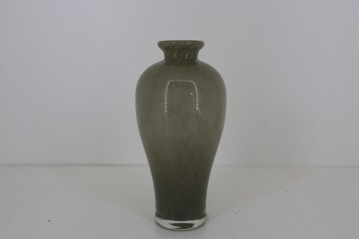 Mouth-blown Glass Decorative Vase – Grey/Green Marbled Glass – 20 cm