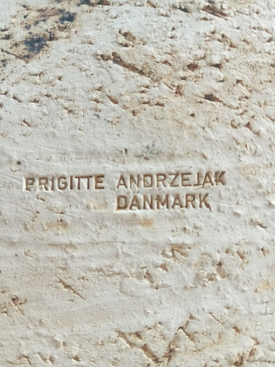 Image 1 of Applique/portacandele brutalista in gres – Brigitte Andrzejak, Danimarca 1970