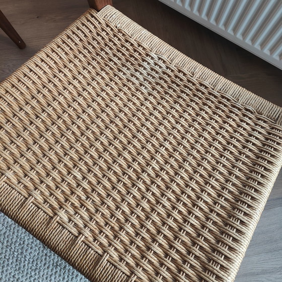 Image 1 of 4x N.O. Møller Eetkamerstoelen 71 Papierkordel Teakholz