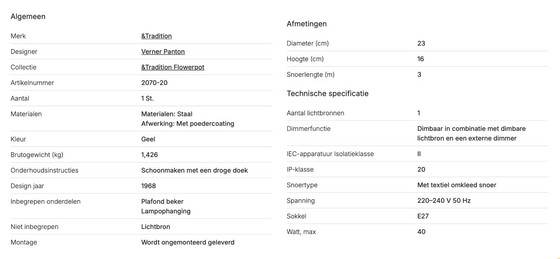Image 1 of &Tradition Suspension Flowerpot VP1 - jaune moutarde