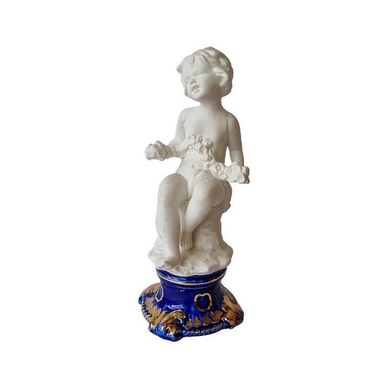Image 1 of German porcelain figurine with little boy, 2nd half 20th century